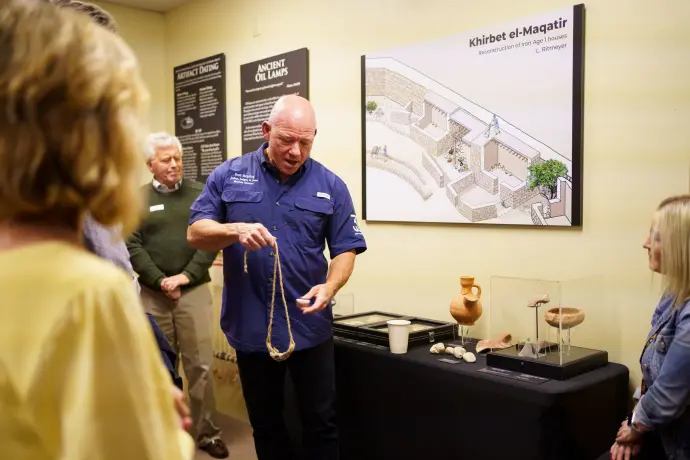 Slings and Sling Stones Demonstration at Joshua Judges Jesus Exhibit in Katy Texas