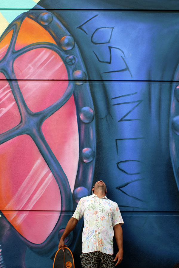 Artist Gabriel Prusmack in front of his Lost in Love message Photography by Alberto Graulau