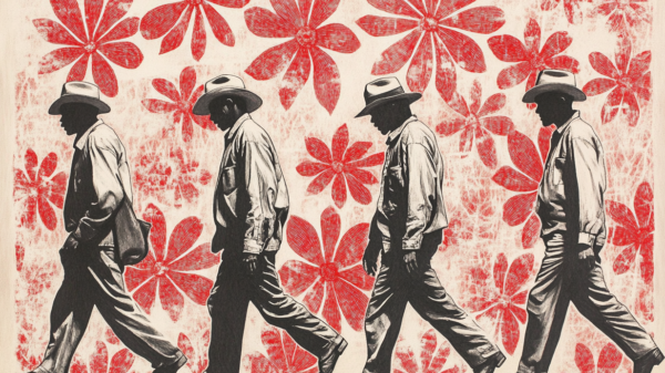 illustration of slaves walking the underground railroad from texas to mexico