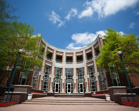 Best film schools in Texas - Exterior of Southern Methodist University’s Meadows School of the Arts building in Dallas, Texas, known for its top-ranked film and media programs.