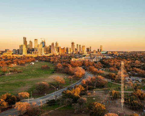 A Texas New Year celebration featuring a skyline view that captures the spirit of New Year celebrations across the state.