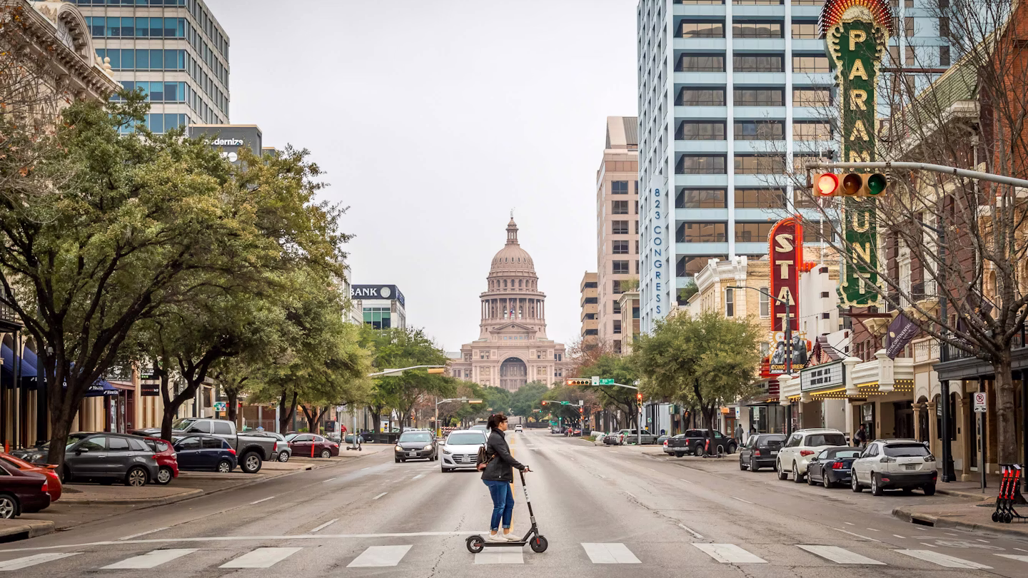 Austin downtown skyline with new high-rise buildings, showing how Austin has changed in the last decade due to population growth and urban development.