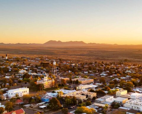 Marfa Texas landscape featured in iconic films shot in Texas, highlighting famous filming locations and tourism attractions