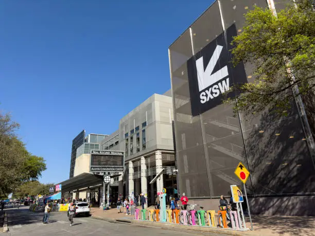 Austin Convention Center during SXSW, representing how Austin has changed in the last decade through tech growth, tourism, and global events.