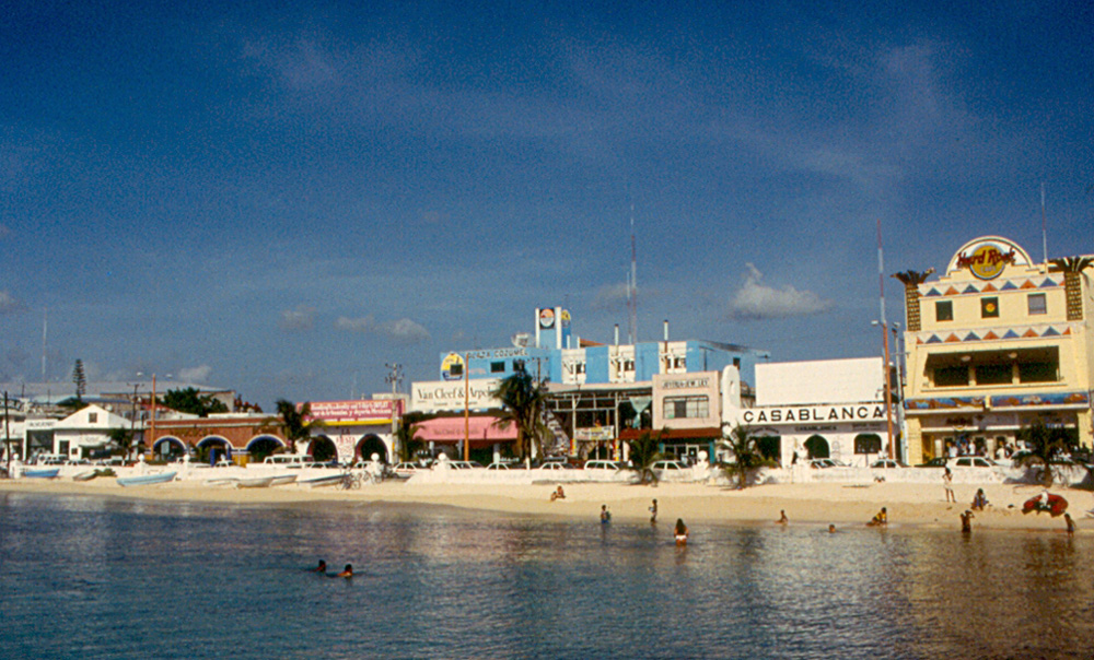 Beachfront shops in Cozumel, Mexico
