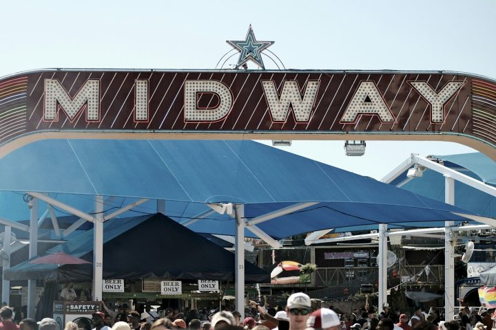 Fairgoers on the Midway at the State Fair of Texas in Fair Park