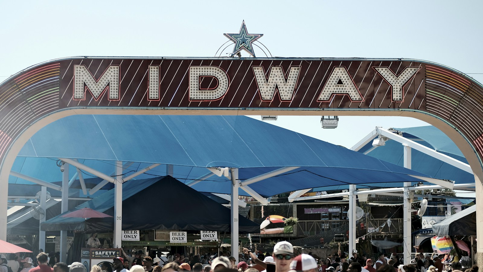 Fairgoers on the Midway at the State Fair of Texas in Fair Park