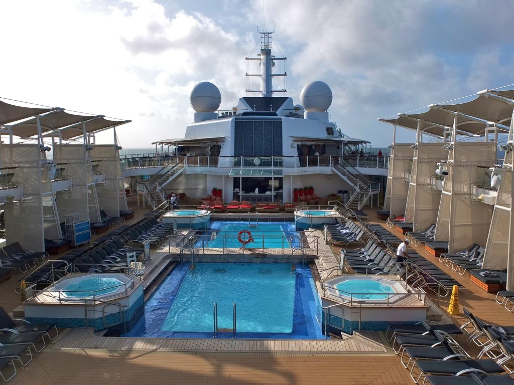 Sunny pool deck days on a Caribbean cruise