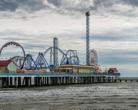 The Galveston Island Historic Pleasure Pier, just off Seawall Boulevard