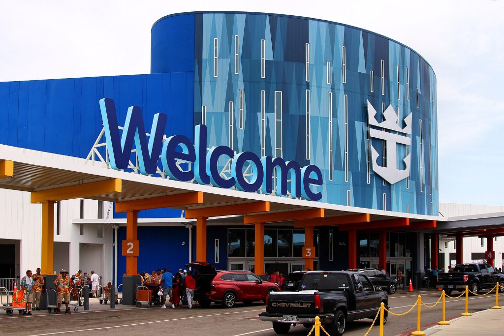 The Royal Caribbean cruise terminal at Pier 10 in Galveston