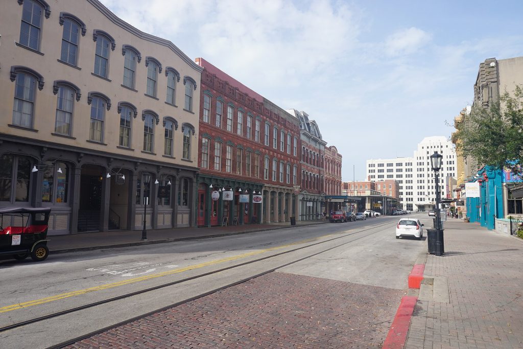 The Strand Historic District in downtown Galveston, a short drive from the cruise terminals