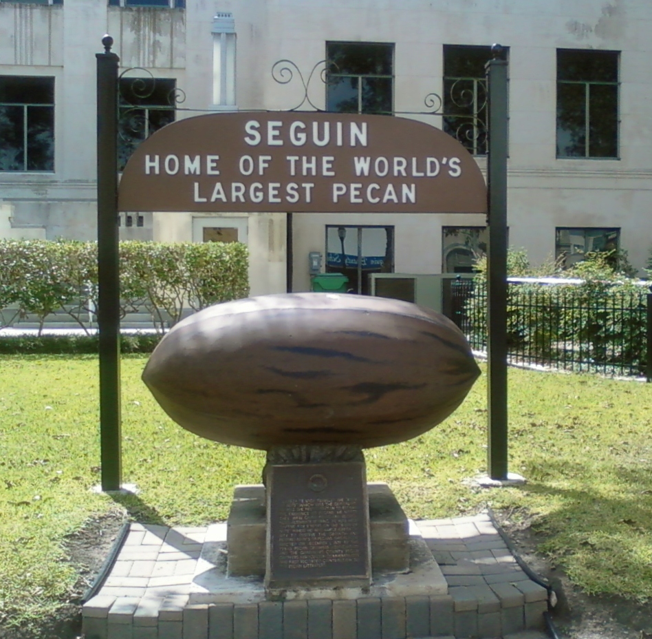 The original World's Largest Pecan statue in Seguin, built in 1962